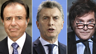 Carlos Menem, Mauricio Macri y Javier Milei Carlos Menem, Mauricio Macri y Javier Milei