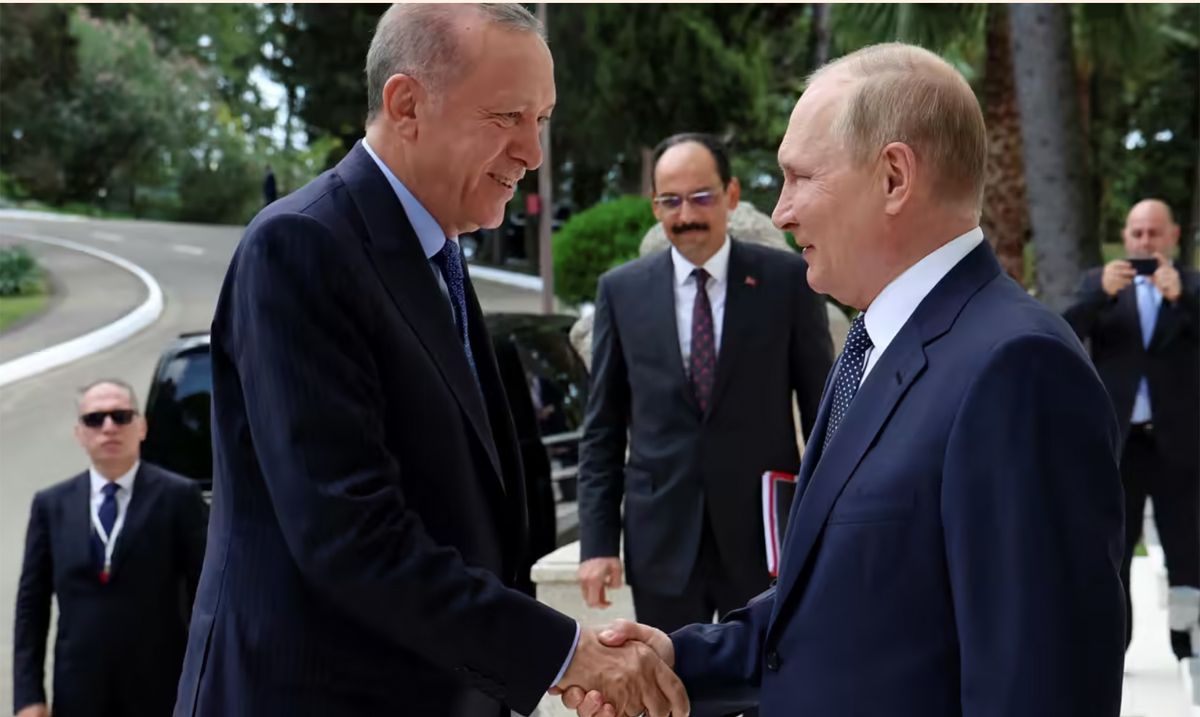 Recep Tayyip Erdogan y Vladimir Putin en Sochi, Rusia.