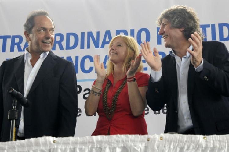 Scioli y Boudou, en el Congreso del justicialismo. (Foto: NA)
