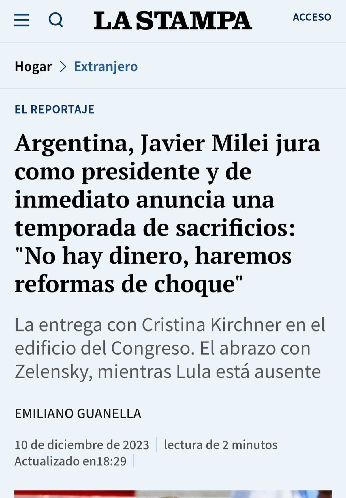 El Mundo Habló De La Nueva Era De Milei Y Del Fuck You De Cristina