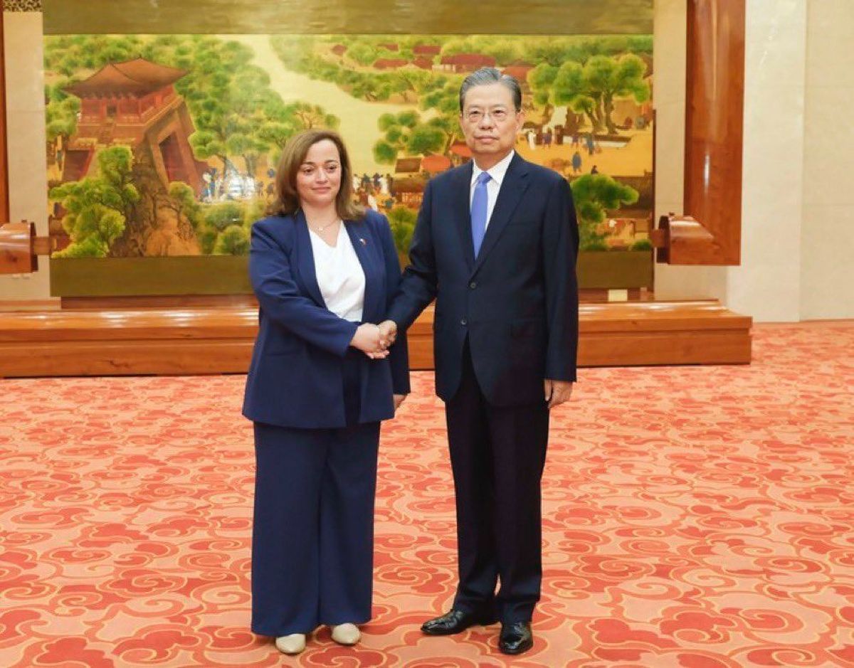 La presidenta de la Cámara de Diputados junto al titular de la Asamblea Popular Nacional china, Zhao Leji La presidenta de la Cámara de Diputados junto al titular de la Asamblea Popular Nacional china, Zhao Leji