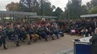 El encuentro de empresarios industriales pyme en la puerta del INTI. El encuentro de empresarios industriales pyme en la puerta del INTI.