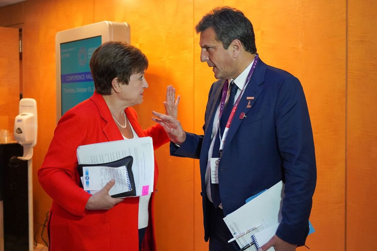 Kristalina Georgieva y Sergio Massa.