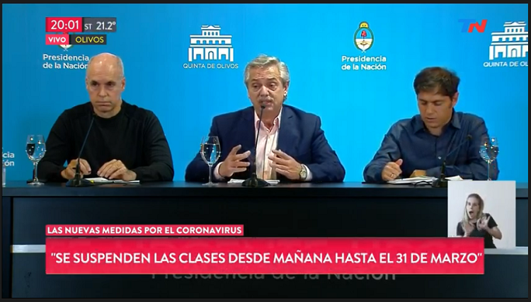 Alberto Fernández anunció nuevas medidas respecto al coronavirus.