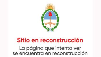 El mensaje que aparece al intentar acceder a la web de la TV Püblica desde el 21 de mayo. El mensaje que aparece al intentar acceder a la web de la TV Püblica desde el 21 de mayo.