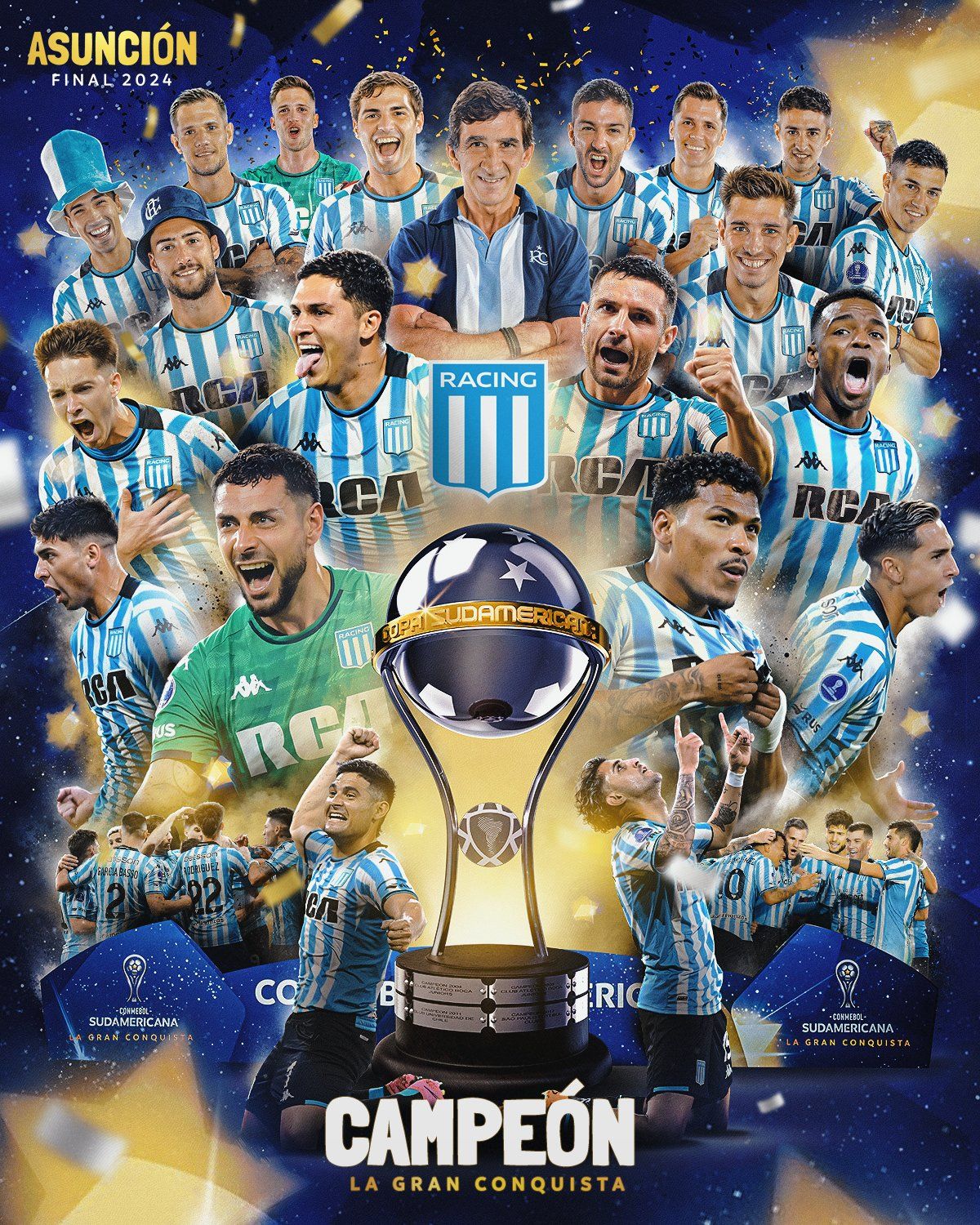 Racing Club de Avellaneda, campeón de la Copa Sudamericana 2024.