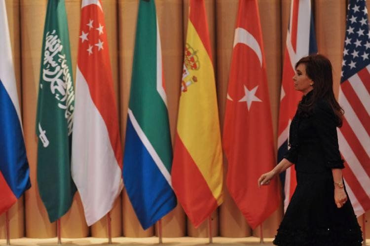 Cristina Fernández durante la última reunión del G20.