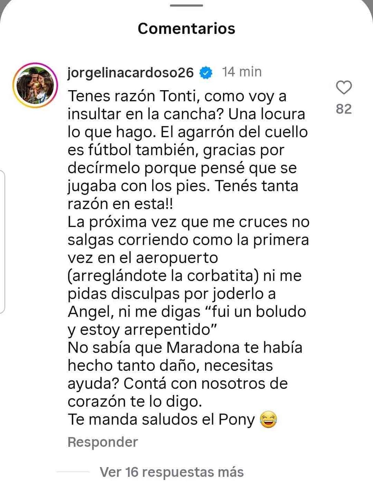 Juan Carlos Toti Pasman volvió a criticar a Jorgelina Cardoso, esposa de Ángel Di María, por sus reacciones en los partidos de Rosario Central. Juan Carlos Toti Pasman volvió a criticar a Jorgelina Cardoso, esposa de Ángel Di María, por sus reacciones en los partidos de Rosario Central.