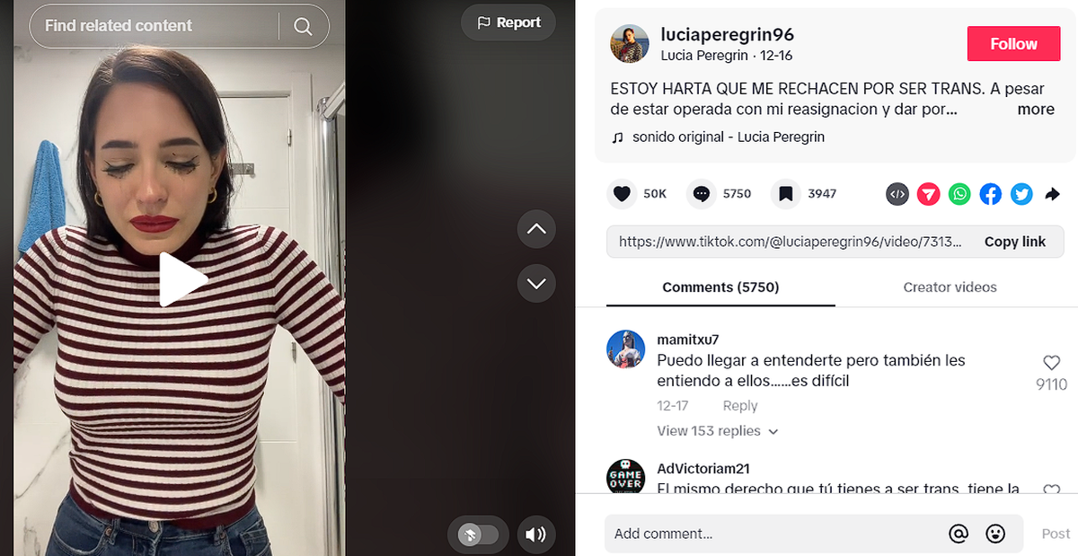 En TikTok superó el millón de vistas. En TikTok superó el millón de vistas.
