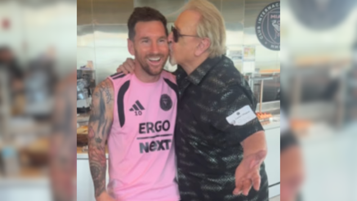 Kiko (Carlos Villagrán) con Leo Messi, en Miami
