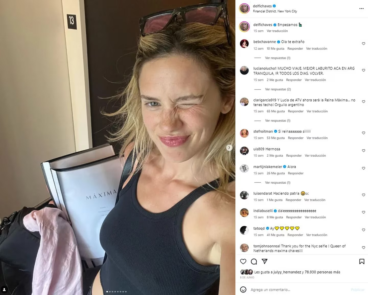 Delfina Chaves en el detrás de escena de las grabaciones de Delfina Chaves en el detrás de escena de las grabaciones de