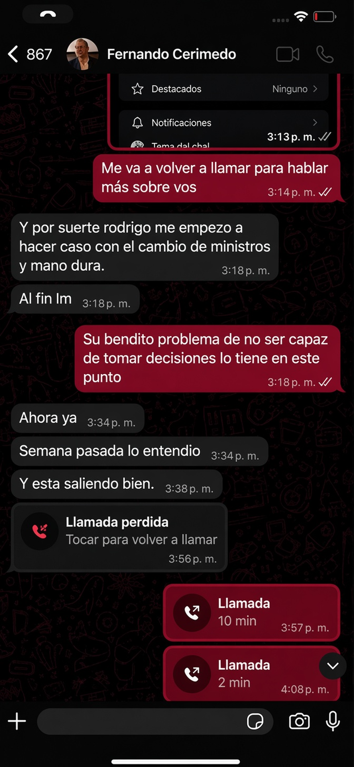 Cerimedo parece contradecir las declaraciones del gobierno de Rodrigo Paz de que él no tenía un rol influyente. Foto: X Cerimedo parece contradecir las declaraciones del gobierno de Rodrigo Paz de que él no tenía un rol influyente. Foto: X