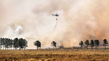 El combate a los incendios en la provincia de Corrientes. (Foto NA) El combate a los incendios en la provincia de Corrientes. (Foto NA)