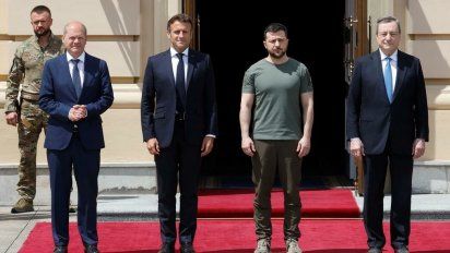 Macron, Scholz y Draghi por el ingreso de Ucrania a la UE