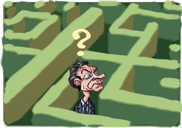 Macri, en el laberinto. Imagen tomada de Diario Alfil.