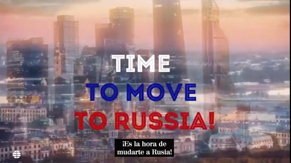 Es tiempo de moverse a Rusia dice la publicidad.