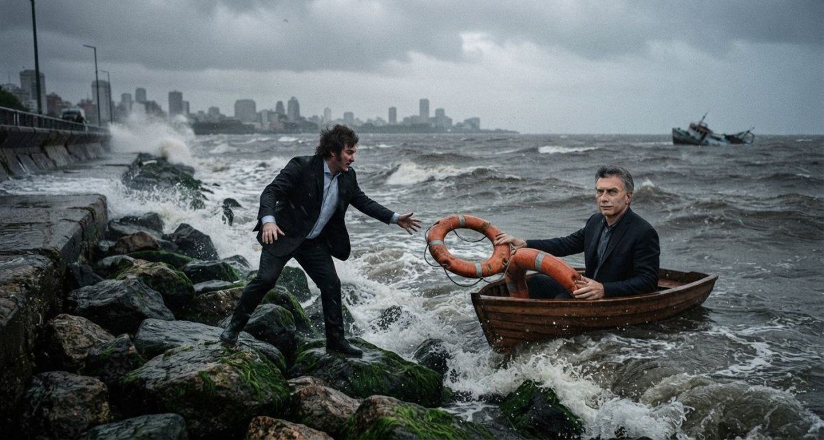 La urgencia de Javier Milei al borde de la tormenta.&nbsp;