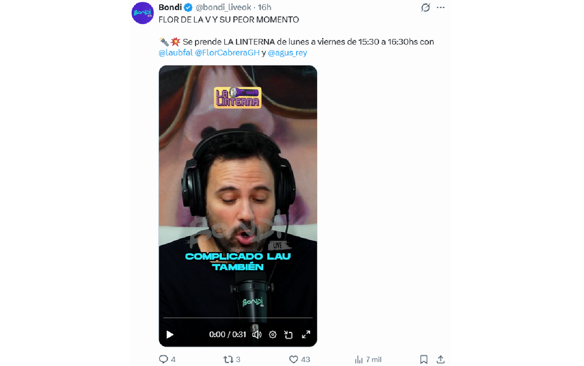 Laura Ubfal criticó el programa de Flor de la V. Laura Ubfal criticó el programa de Flor de la V.