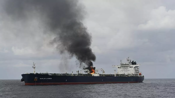 El petrolero estadounidense Delonix entre los buques atacados. El petrolero estadounidense Delonix entre los buques atacados.