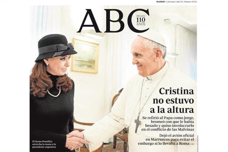 Portada del diario ABC, de Madrid (martes 19/03/2013).