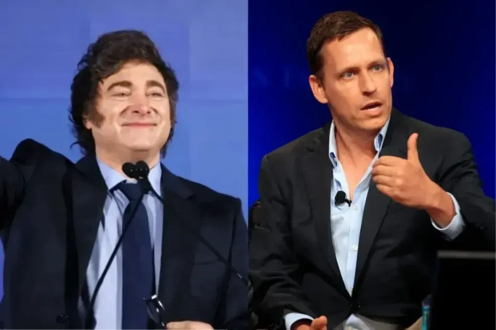 javier Milei y Peter Thiel. javier Milei y Peter Thiel.