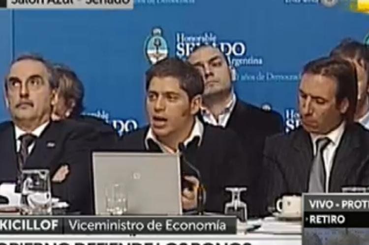 Guillermo Moreno, Axel Kicillof y Hernán Lorenzino en el plenario de comisiones este jueves.