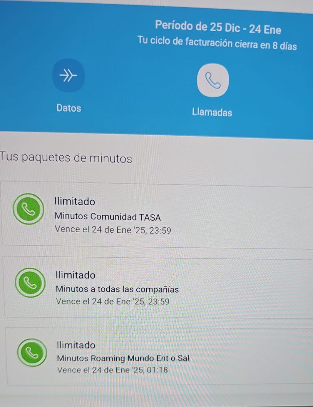 Imagen sacada a la app de Mi Movistar. Imagen sacada a la app de Mi Movistar.