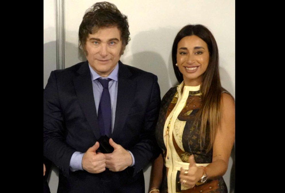 Javier Milei junto a Laura Belén Arrieta en el marco de la reunión de la CPAC en Buenos Aires. Javier Milei junto a Laura Belén Arrieta en el marco de la reunión de la CPAC en Buenos Aires.