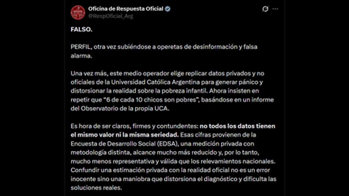 El Gobierno ontra Perfil vía X. El Gobierno ontra Perfil vía X. 