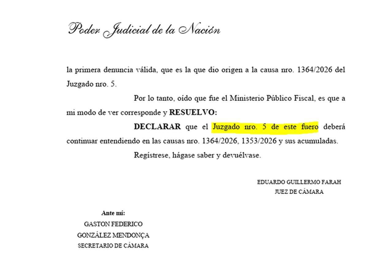 El fallo de Farah que le otorga a Capuchetti la causas por los créditos de funcionarios y legisladores por parte del BNA. El fallo de Farah que le otorga a Capuchetti la causas por los créditos de funcionarios y legisladores por parte del BNA.