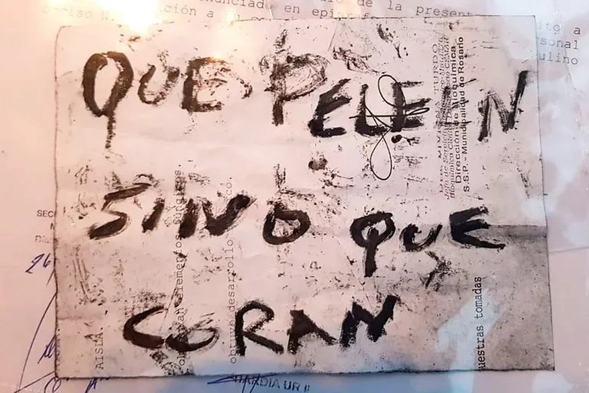 El mensaje encontrado en el cadáver hallado en Rosario