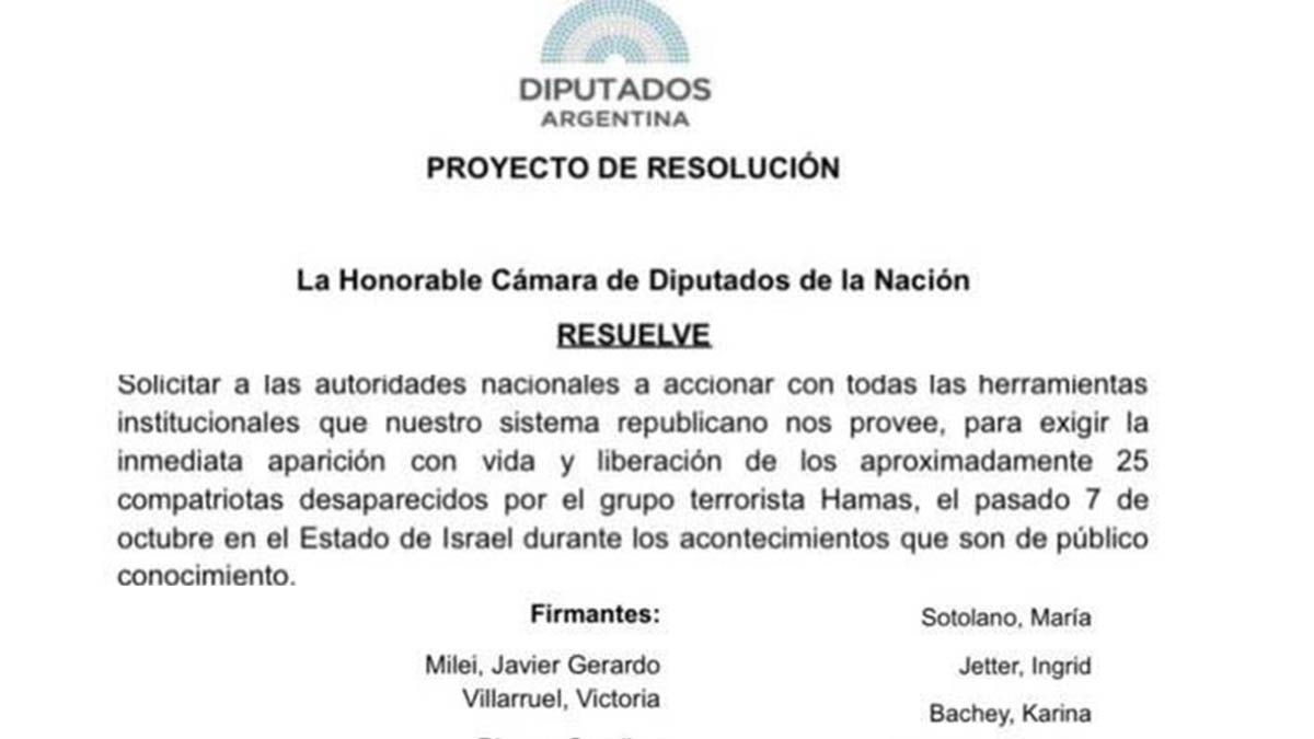 El proyecto de Milei que firmaron otros 31 diputados de JxC y Randazzo.