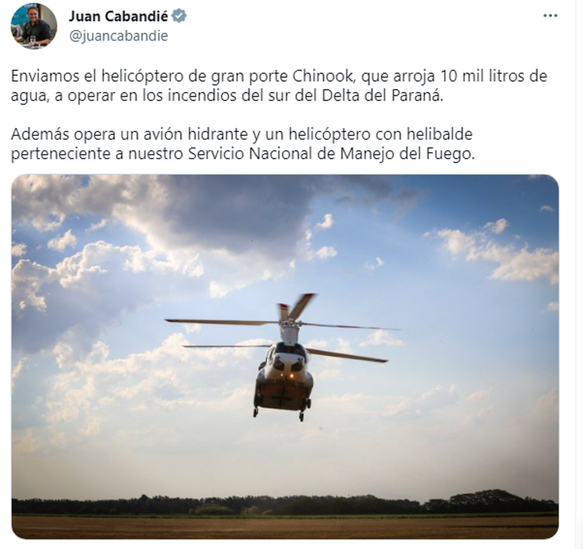 El TE de Juan Cabandi&eacute;, Ministro de Ambiente y Desarrollo Sostenible.