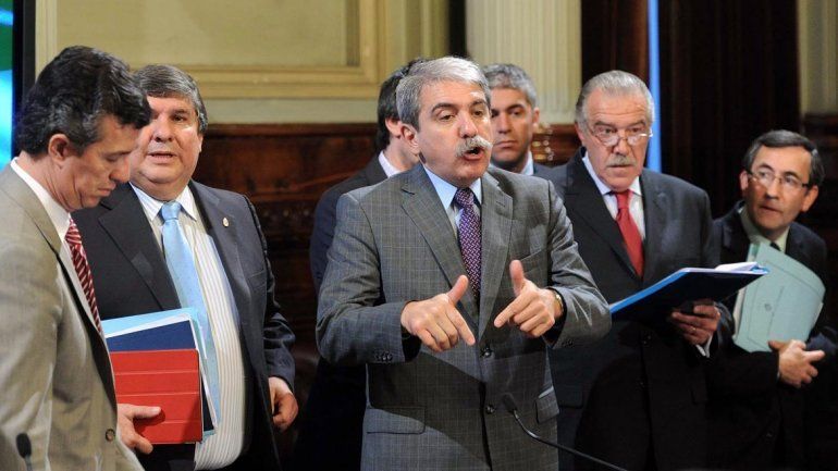 El Senador Aníbal Fernández hoy en la Cámara alta