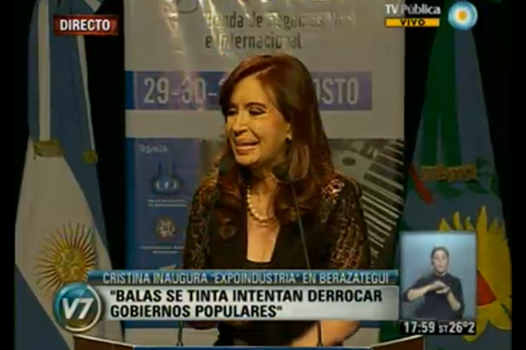 Cristina habló este jueves 29/08 en Berazategui