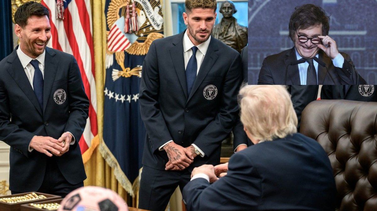 Javier Milei, Lionel Messi y Donald Trump