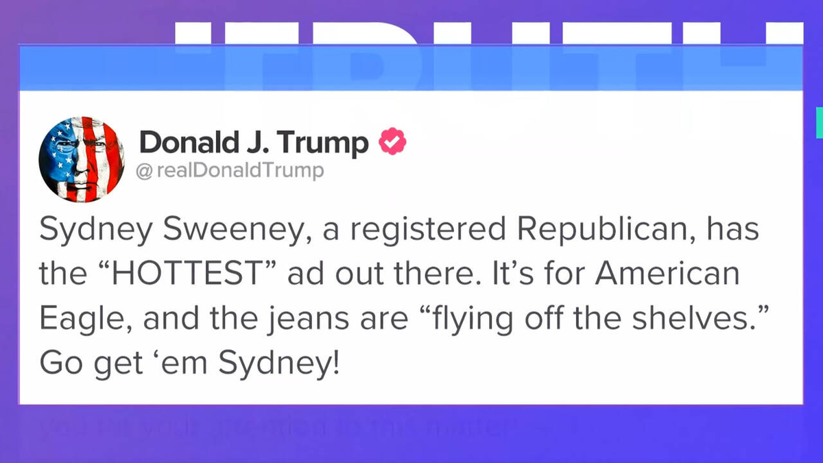 La revelación de que Sweeney es republicana avivó el fuego político, con Trump respaldando la campaña. La revelación de que Sweeney es republicana avivó el fuego político, con Trump respaldando la campaña.