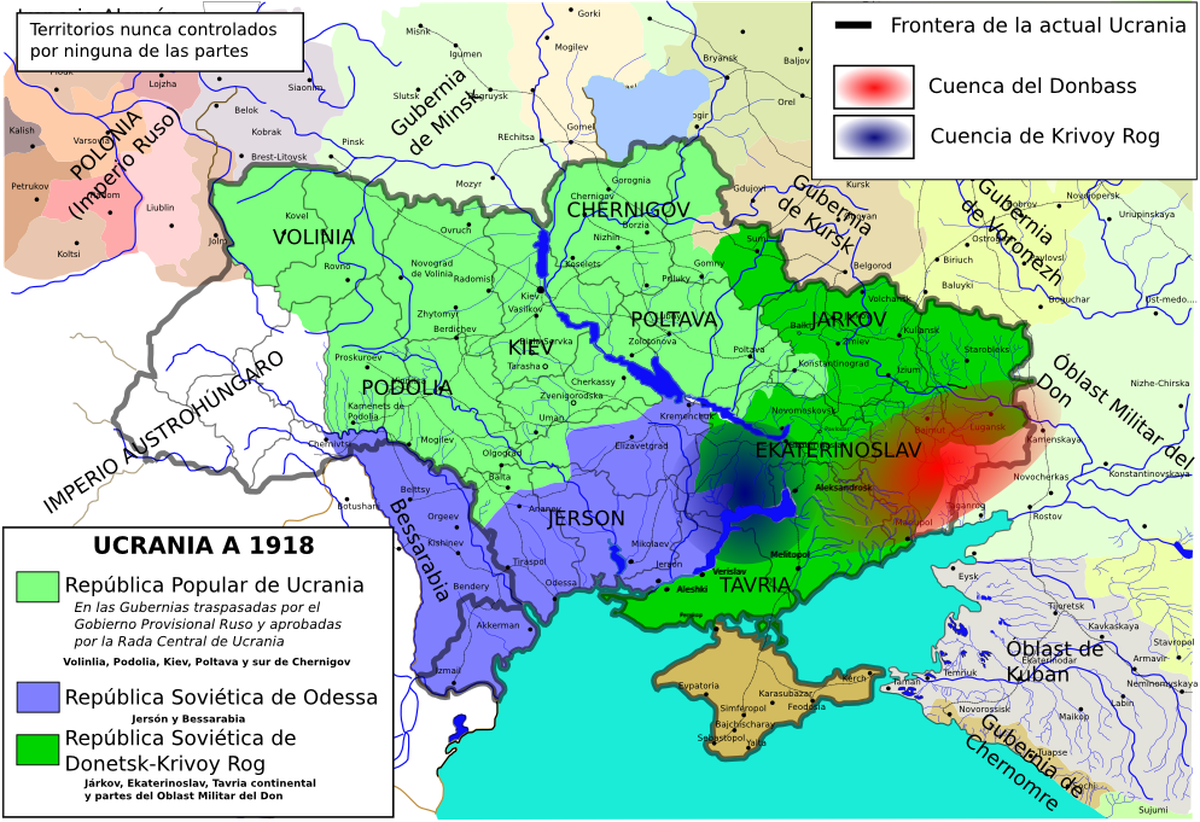 Mapa que demuestra que Odesa tiene poco pasado en común con Ucrania.