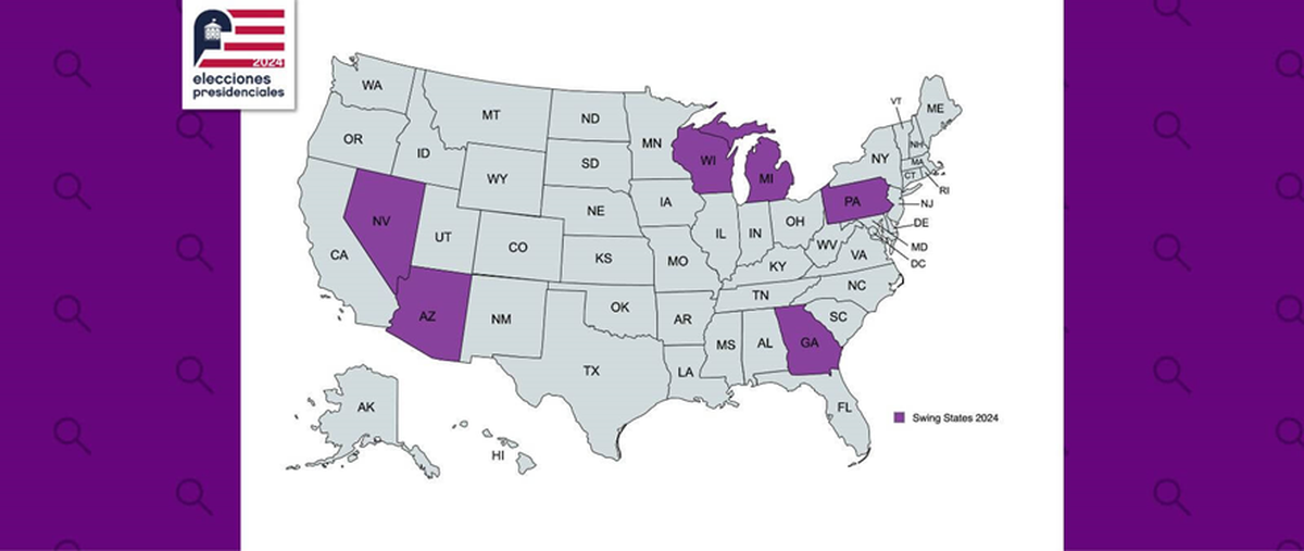 Los 7 estados swings de USA donde Kamala Harris y Donald Trump definirán la presidencia Los 7 estados swings de USA donde Kamala Harris y Donald Trump definirán la presidencia