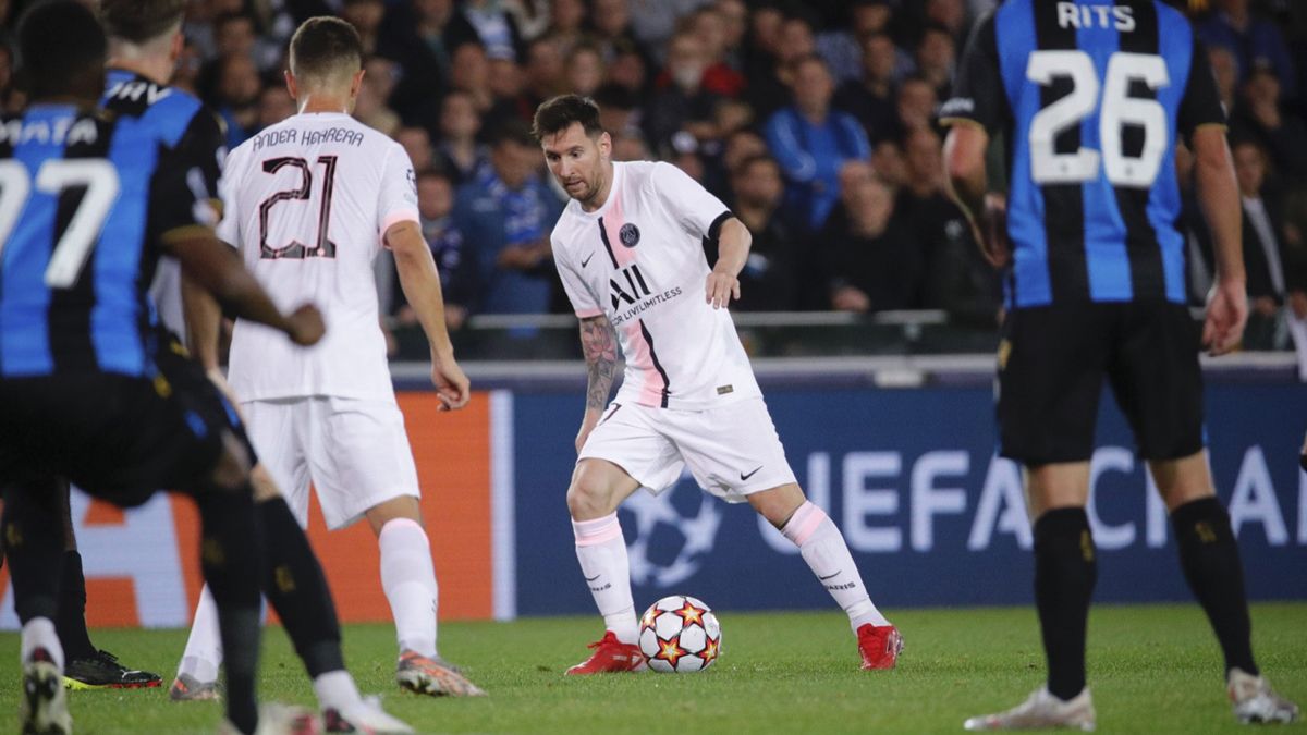 París Saint Germain (PSG), con el debut de Lionel Messi, sacó un pobre empate 1-1 ante el Brujas de Bélgica por la Champions League. (Foto: Noticias Argentinas / PSG).&nbsp;&nbsp;