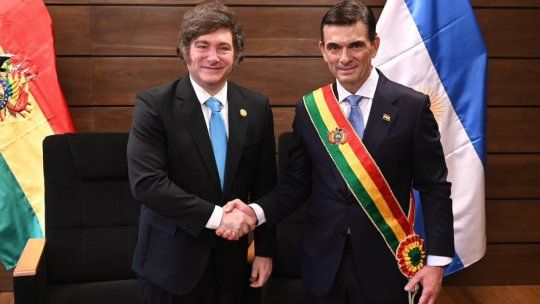 Javier Milei y Rodrigo Paz Pereira, en la ceremonia de asunción del mandatario boliviano. Javier Milei y Rodrigo Paz Pereira, en la ceremonia de asunción del mandatario boliviano.