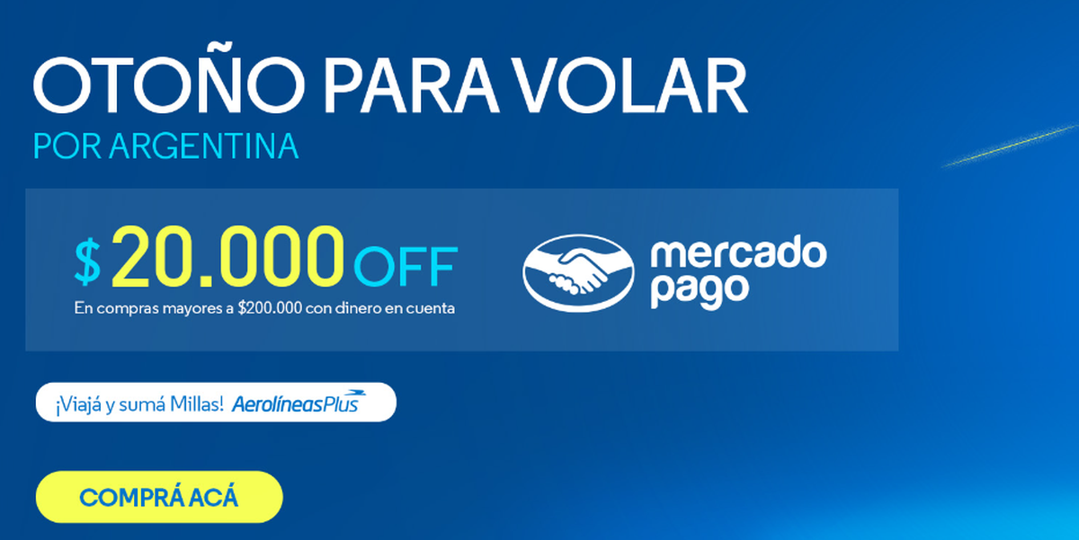 Mercado Pago se une a Aerolíneas Argentinas para lanzar descuento en pasajes. Mercado Pago se une a Aerolíneas Argentinas para lanzar descuento en pasajes.