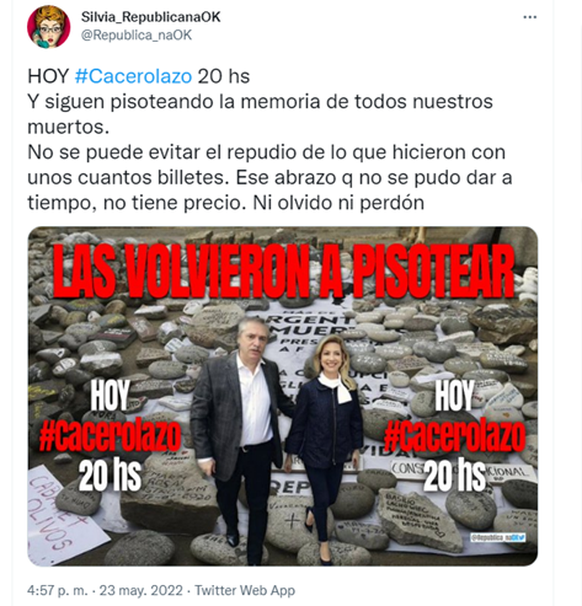 La convocatoria del cacerolazo de JxC se realizó principalmente por Twitter.