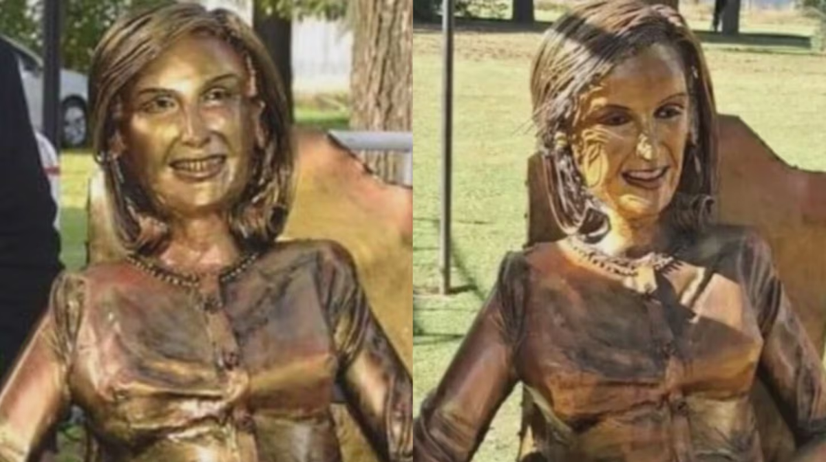 La estatua de Mirtha Legrand que genera controversia. La estatua de Mirtha Legrand que genera controversia.