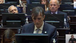 Esteban Bullrich este jueves en su despedida del Senado.&nbsp;