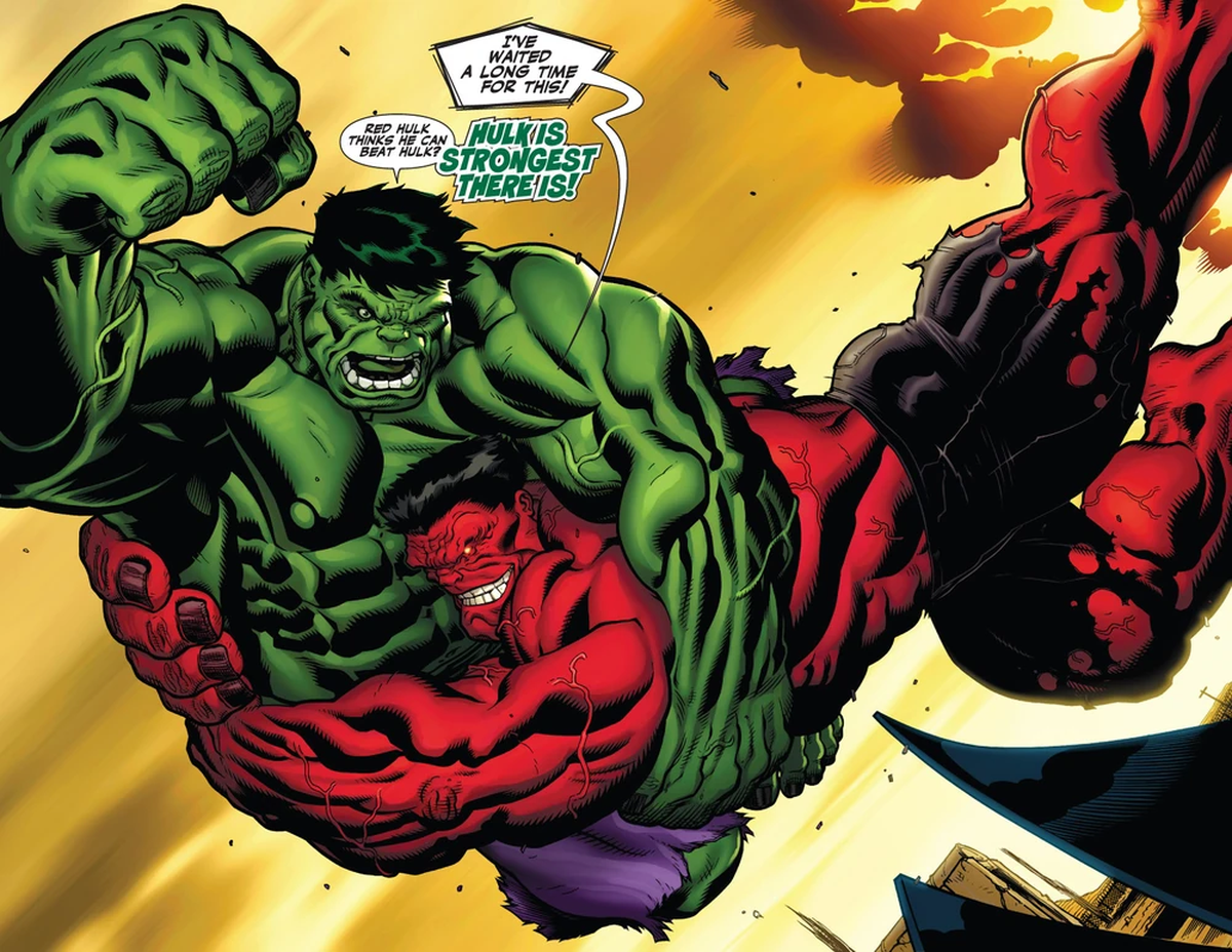 En los cómics de Marvel, Thaddeus Ross y Hulk son enemigos acérrimos, pero las cosas empeoran después de que Ross recibe poderes similares a Hulk para volverse Red Hulk. En los cómics de Marvel, Thaddeus Ross y Hulk son enemigos acérrimos, pero las cosas empeoran después de que Ross recibe poderes similares a Hulk para volverse Red Hulk.
