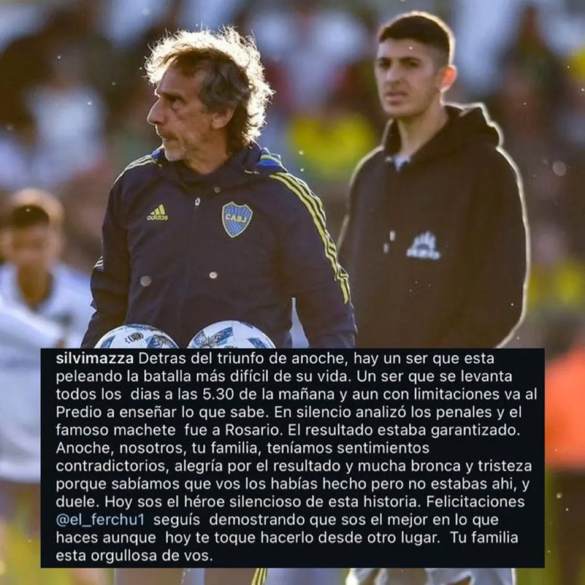 El post de Silvia, la esposa de Fernando Gayoso, sobre su trabajo en Boca.