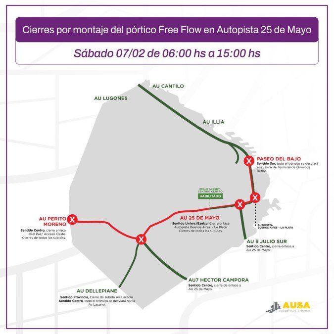 Trazado del corte concluido en horas del mediodía