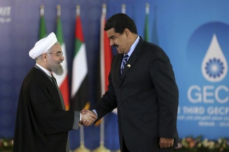 Nicolás Maduro, presidente venezolano y Hassasn Rohani, presidente de Irán.
