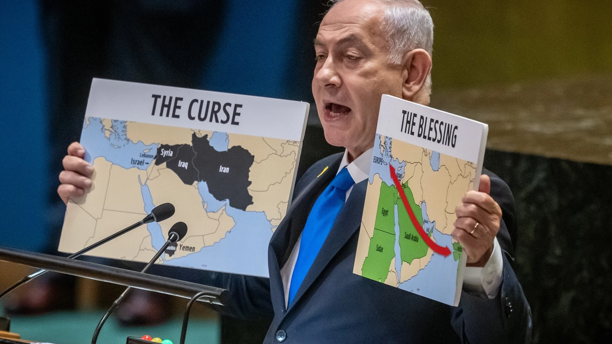 Netanyahu en la 79 Asamblea General de las Naciones Unidas en Nueva York, el viernes 27 de septiembre. Netanyahu en la 79 Asamblea General de las Naciones Unidas en Nueva York, el viernes 27 de septiembre.